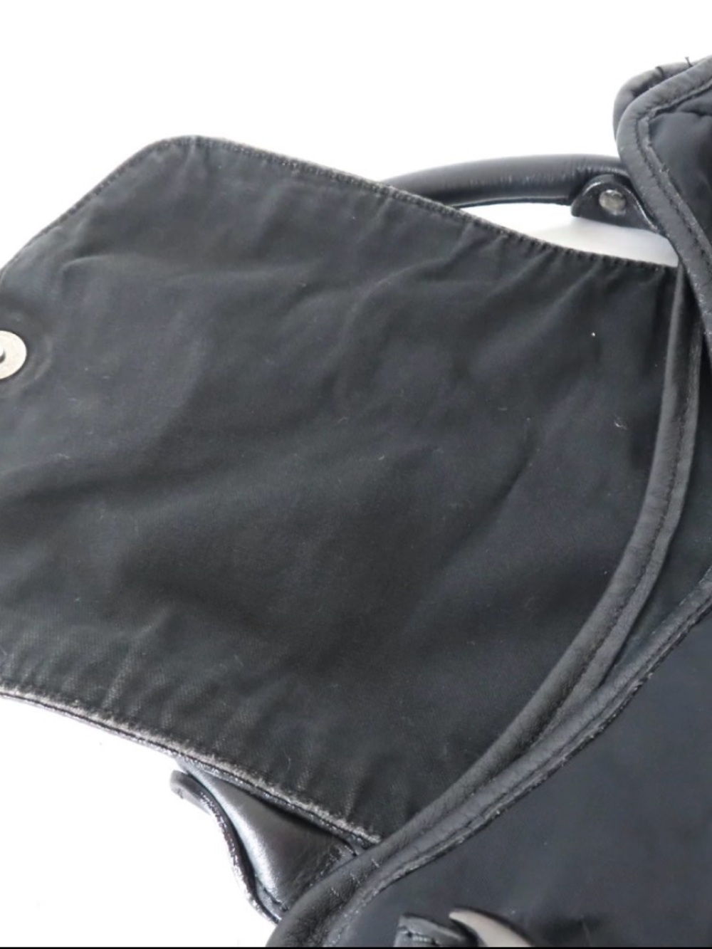 Burberry Blue Label Black Nylon Shoulder Bag with Leather Trim - Picture 6 of 7